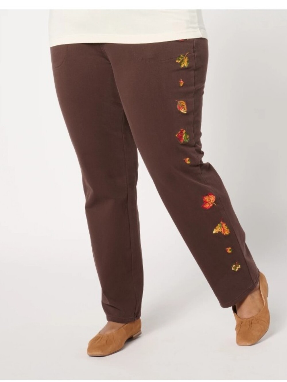 🆕️ Quacker Factory Dream Jeans Embroidered Fall Leaves